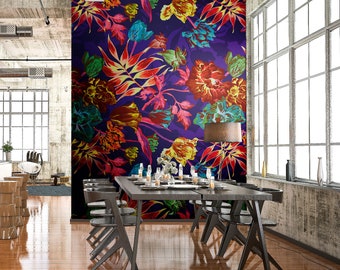NEWROOM non-woven wallpaper [ 2.70 x 1.59 m ] seamlessly large areas possible - photo wallpaper flowers leaves Made in Germany