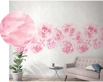 NEWROOM non-woven wallpaper [ 2.70 x 1.59 m ] seamlessly large areas possible - photo wallpaper flowers roses peonies Made in Germany