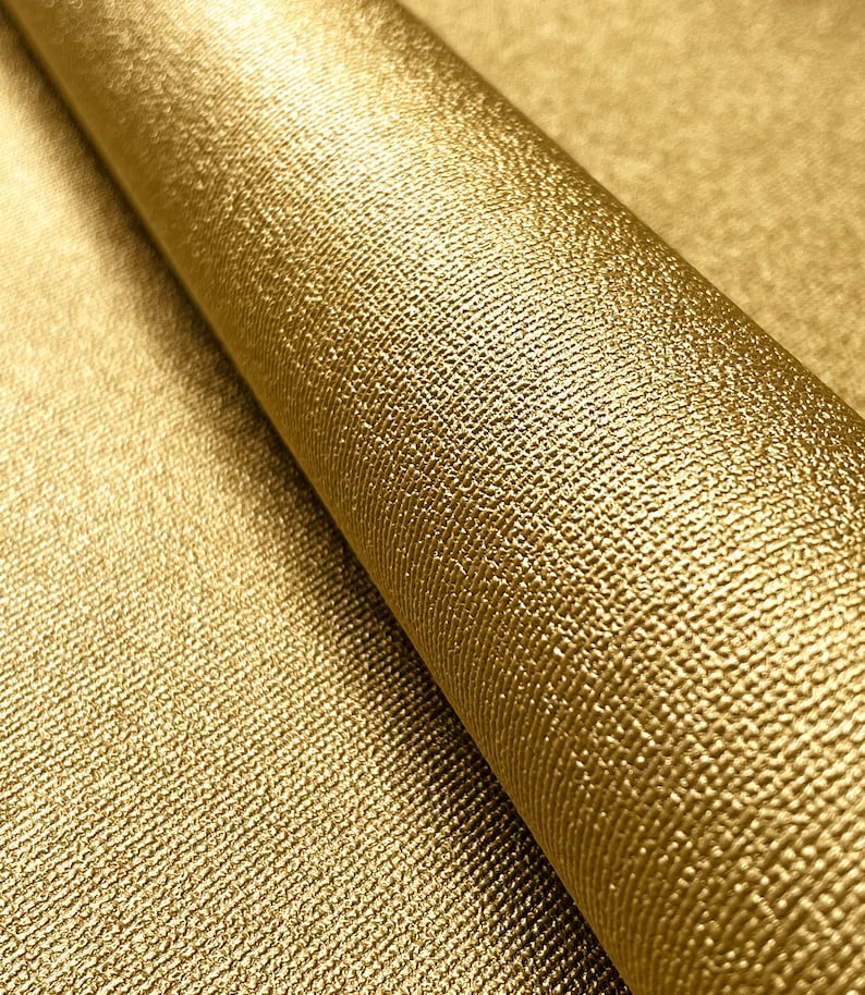 NEWROOM Wallpaper Gold Papel pintado no tejido Ligeramente brillante Unitapete Uni Monochrome Texture Very Ray-Resistant Glamour imagen 2