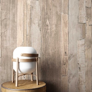 NEWROOM Carta da parati in legno Pile Beige Marrone Grigio Nobile | bella carta da parati nobile in legno design a parete | moderna ottica 3D