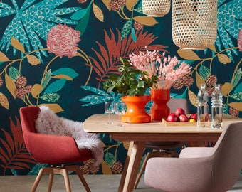 NEWROOM non-woven wallpaper [ 2.70 x 2.12 m ] seamlessly large areas possible - photo wallpaper jungle leaves flowers Made in Germany