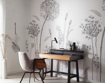 NEWROOM Papel pintado tejido no tejido [2,70 x 2,12 m] Posibilidad de grandes superficies sin costuras - Papel pintado fotográfico Flores Prado Diente de león Hecho en Alemania