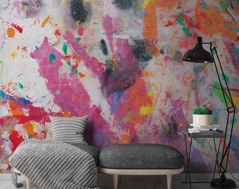 NEWROOM non-woven wallpaper [2.8 x 3.71 m] seamlessly large areas possible - photo wallpaper art graffiti color Made in Germany