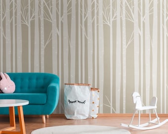 NEWROOM non-woven wallpaper [2.8 x 1.59 m] seamlessly large areas possible - photo wallpaper birch forest trees branches Made in Germany