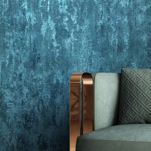 NEWROOM Carta da parati Intonaco Architetto Cemento Blu Non tessuto Carta da parati Pile Modern Pattern Wallpaper Wallpaper Structure Premium Industrial
