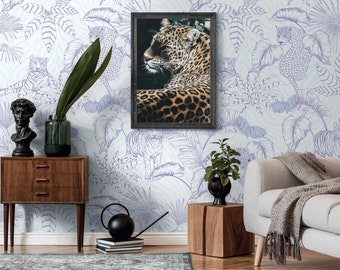 NEWROOM papier peint intissé [ 2,8 x 1,59 m ] de grandes surfaces sans couture possibles - papier peint photo Jungle Tiger Leopard Made in Germany