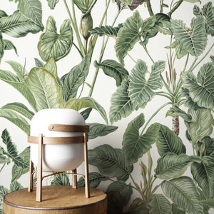 NEWROOM Floral Wallpaper Wallpaper Green Flowers Leaves Floral Non-woven Wallpaper Fleece Modern Design Look Wallpaper Modern