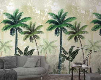 NEWROOM non-woven wallpaper [2.70 x 1.59 m] seamlessly large areas possible - photo wallpaper jungle palm trees primeval forest Made in Germany