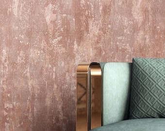 NEWROOM Wallpaper Plaster Concrete Pink Non-woven Wallpaper Rose Fleece Modern Pattern Wallpaper Structure Premium Industrial