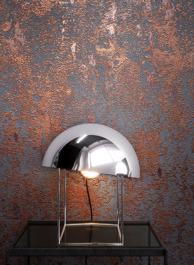 NEWROOM Wallpaper Copper Non-woven Wallpaper Slightly Glossy Concrete Wallpaper Uni Anthracite Red Concrete Plaster Modern Industrial Concrete Look Plaster Look image 3