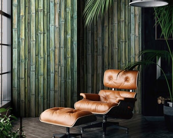 NEWROOM non-woven wallpaper [ 2.70 x 1.06 m ] seamlessly large areas possible - photo wallpaper jungle bamboo plant Made in Germany