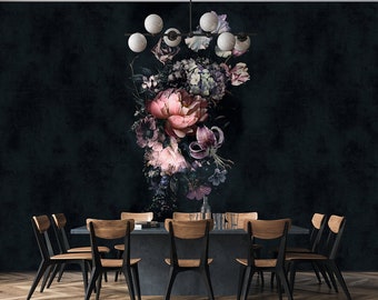 NEWROOM non-woven wallpaper [2.70 x 1.59 m] seamlessly large areas possible - photo wallpaper flowers rose lilac Made in Germany