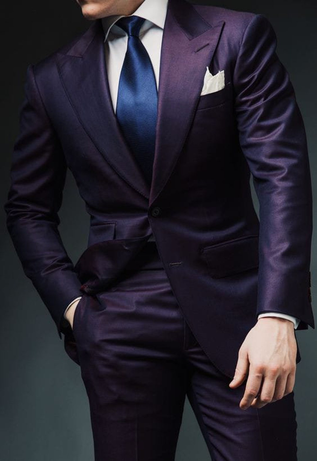 Men Dark Purple Wedding Suits. Party Wear Suit for Men . 2 - Etsy Singapore