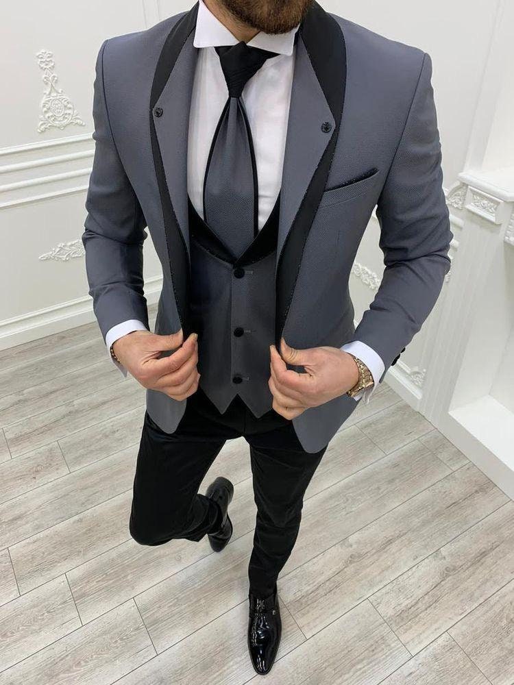 Men Wedding 3 Piece Suits Dark Grey Suits 3 Piece Wedding - Etsy