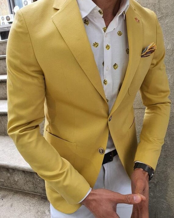 Men Suits Yellow 2 Piece Suit Groom Wear Suits for Men Men - Etsy