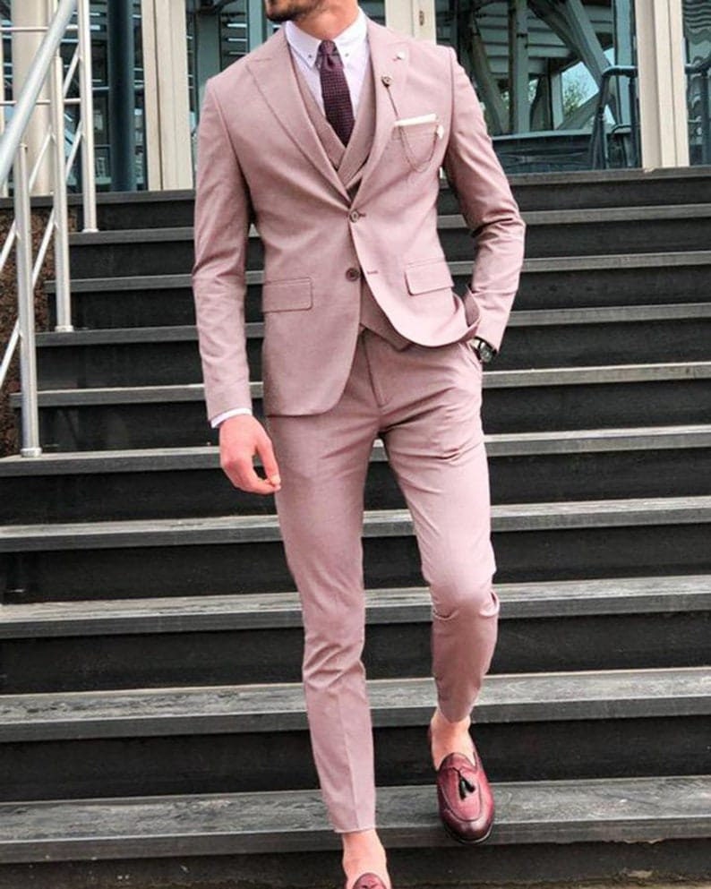 Man Pink Wedding Suit. Three Pies Suit. Party Wear Suits and Etsy UK