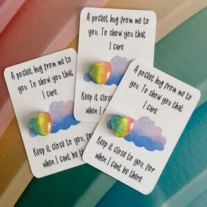 Pocket hug token love rainbow heart gift | thinking of you | miss you | kindness | token | letterbox | long distance | positive gift
