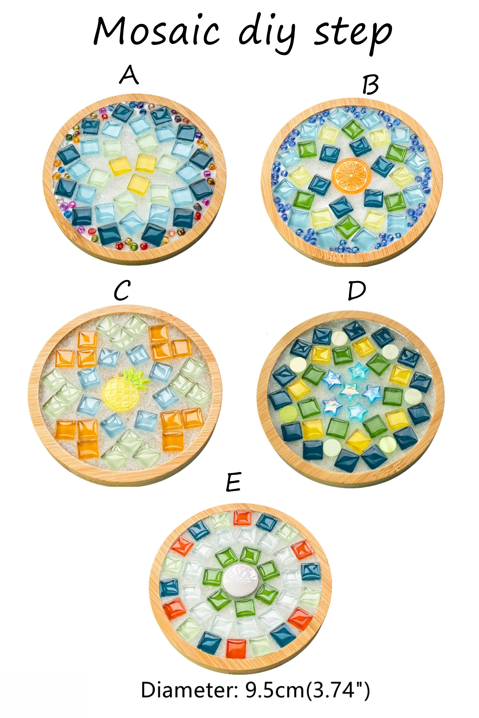 Mosaic Coaster Craft Kits for Adults,mosaic Kit,stained Glass Art Diy