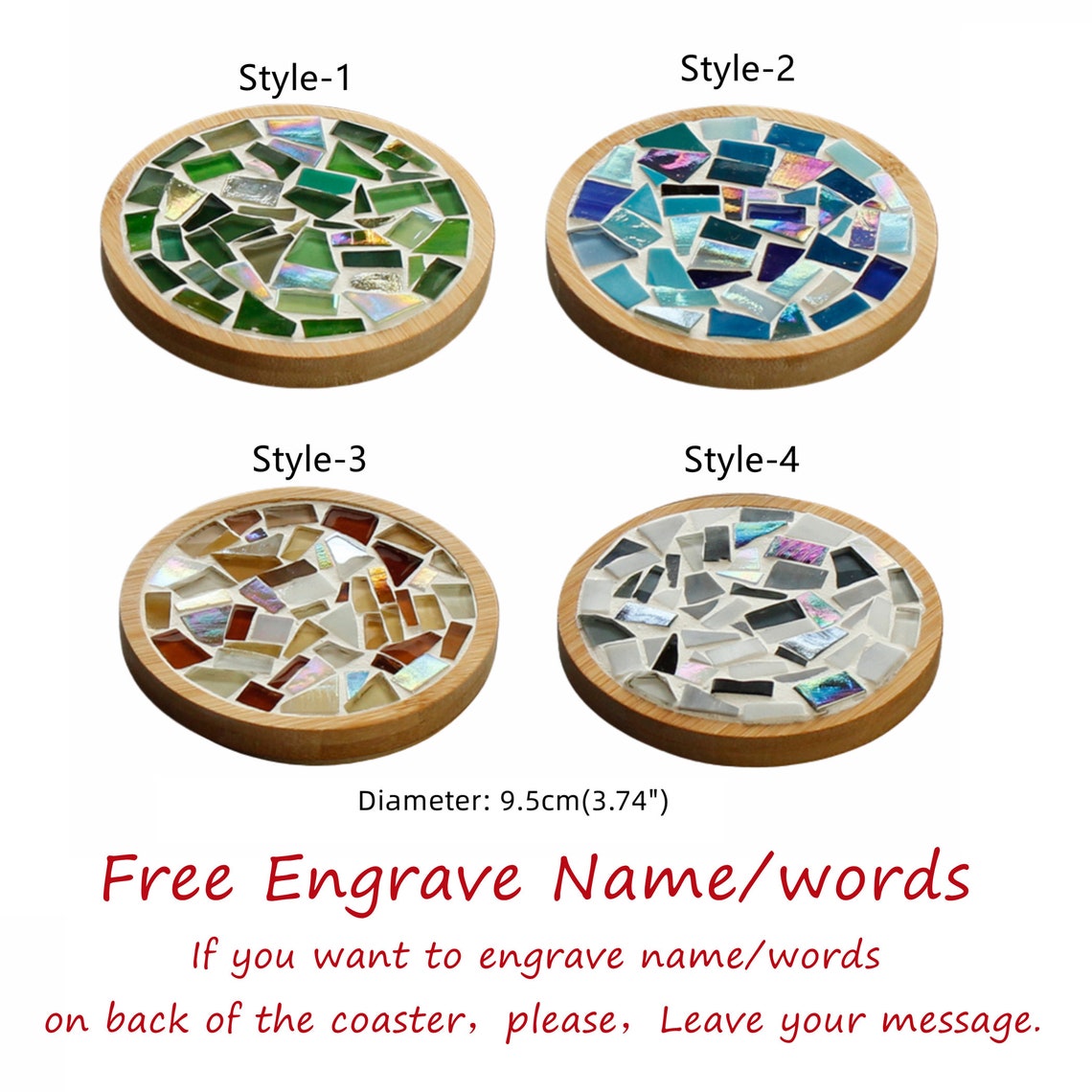 Mosaic Coaster Diy Kitstained Glass Coaster Diycrafts Diy Etsy