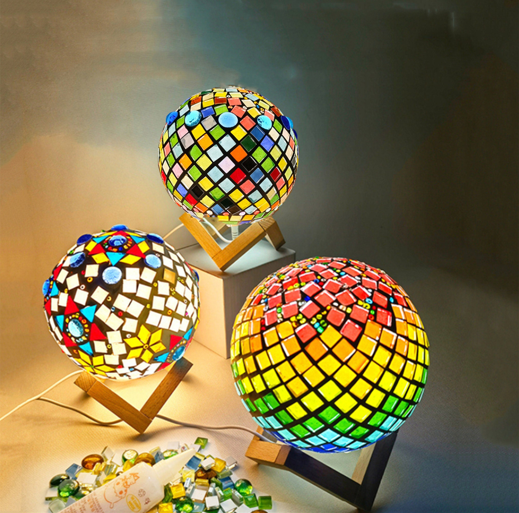 Mosaic Night Light Kit, Arts and Crafts for Kids Ages 8-12, DIY Stained  Glass Set, Crafts Kit for Teens Adults, Creativity Rechargeable Turkish  Table Lamp, Toys Girls Boy Birthday Gift