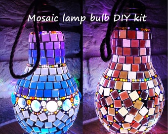 Ampoule pour lampe en mosaïque, kit de bricolage, veilleuse en vitrail, lampe de bureau à fabriquer soi-même, kit de bricolage pour enfants adultes, projet de passe-temps à la maison, cadeau de bricolage à faire vous-même