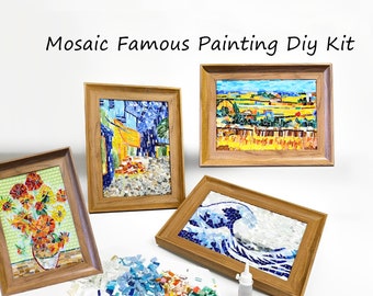 Mosaic Van Gogh Painting diy kit,Stained glass kit,Crafts kit for Adult kid,Handmade decor,Do it yourself,Birthday Gift,Christmas gifts