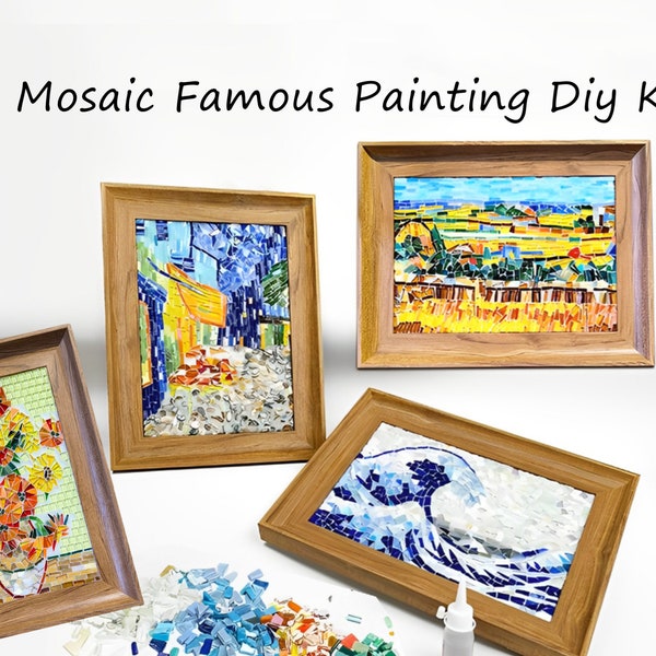 Mosaic Van Gogh Painting diy kit,Stained glass kit,Crafts kit for Adult kid,Handmade decor,Do it yourself,Birthday Gift,Christmas gifts