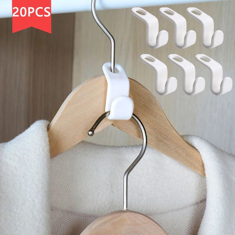 100 Pcs Connecting Buckle Hooks for Hangers,Space Saving Triangles Hanger  Connectors Extender Clips Pack Clothes Hat Collapsible Hangers Accessory  for Closet Clothes Organizer 