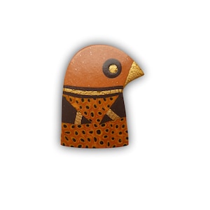 Brown head Bird brooch, Modern Brooch