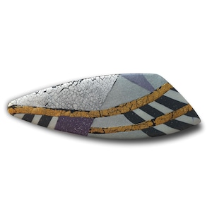 Elegant geometric one of a kind polymer clay brooch