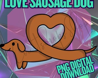Dachshund Heart PNG – Sausage Dog Clipart (Digital Download)