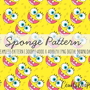 Naadloos goofy-sponspatroon, digitaal papier (PNG)