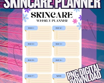 Skincare Weekly Planner Printable | Floral Self-Care (PNG Digital Download)