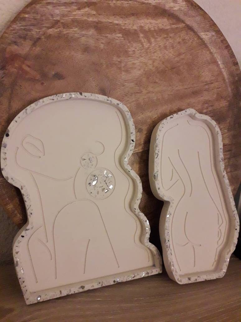 Lot de 2 Plateaux Décoratifs avec Diamants | Décorations à Parfumer Plate