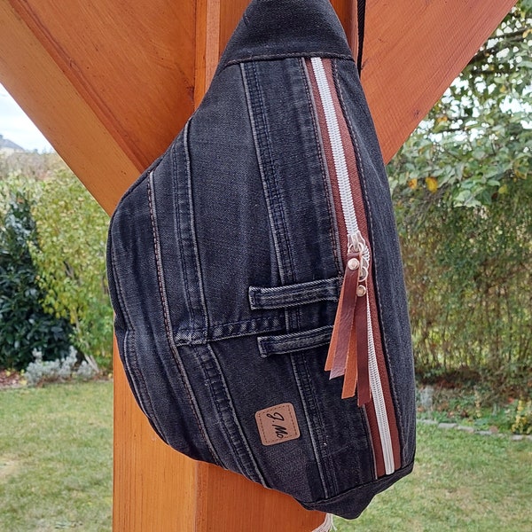 Upcycling Bauchtasche, Hipbag, Slingbag, Crossbodybag / Denim Jeans Bauchtasche / Festival Tasche / Upcycling bag