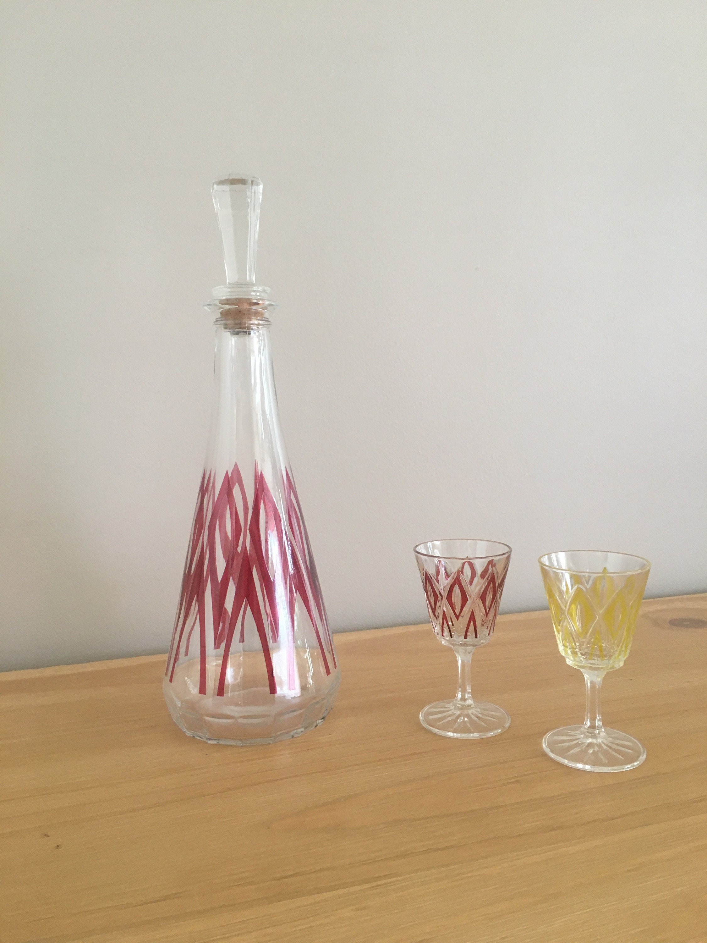 Carafe et Verres Années 60-70 Vintage