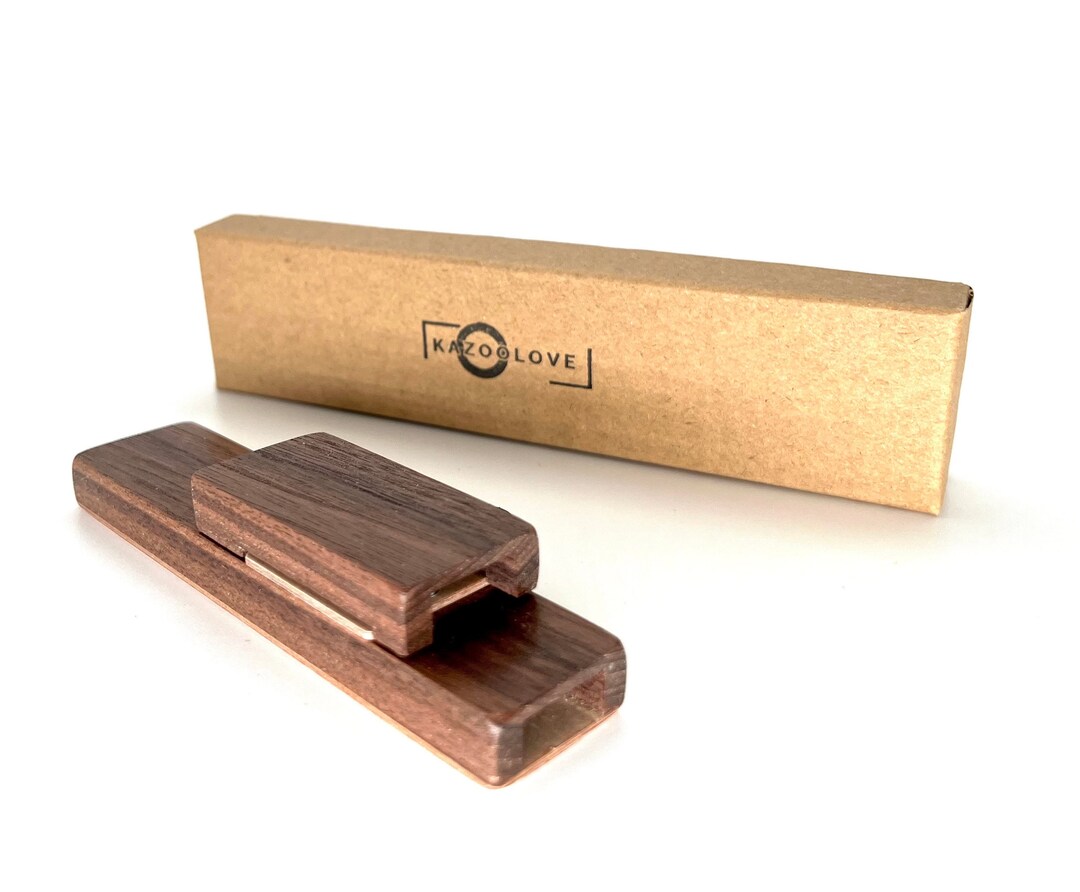 Personalizable Professional Kazoo Made of Wood Walnut Rich Warm Sound