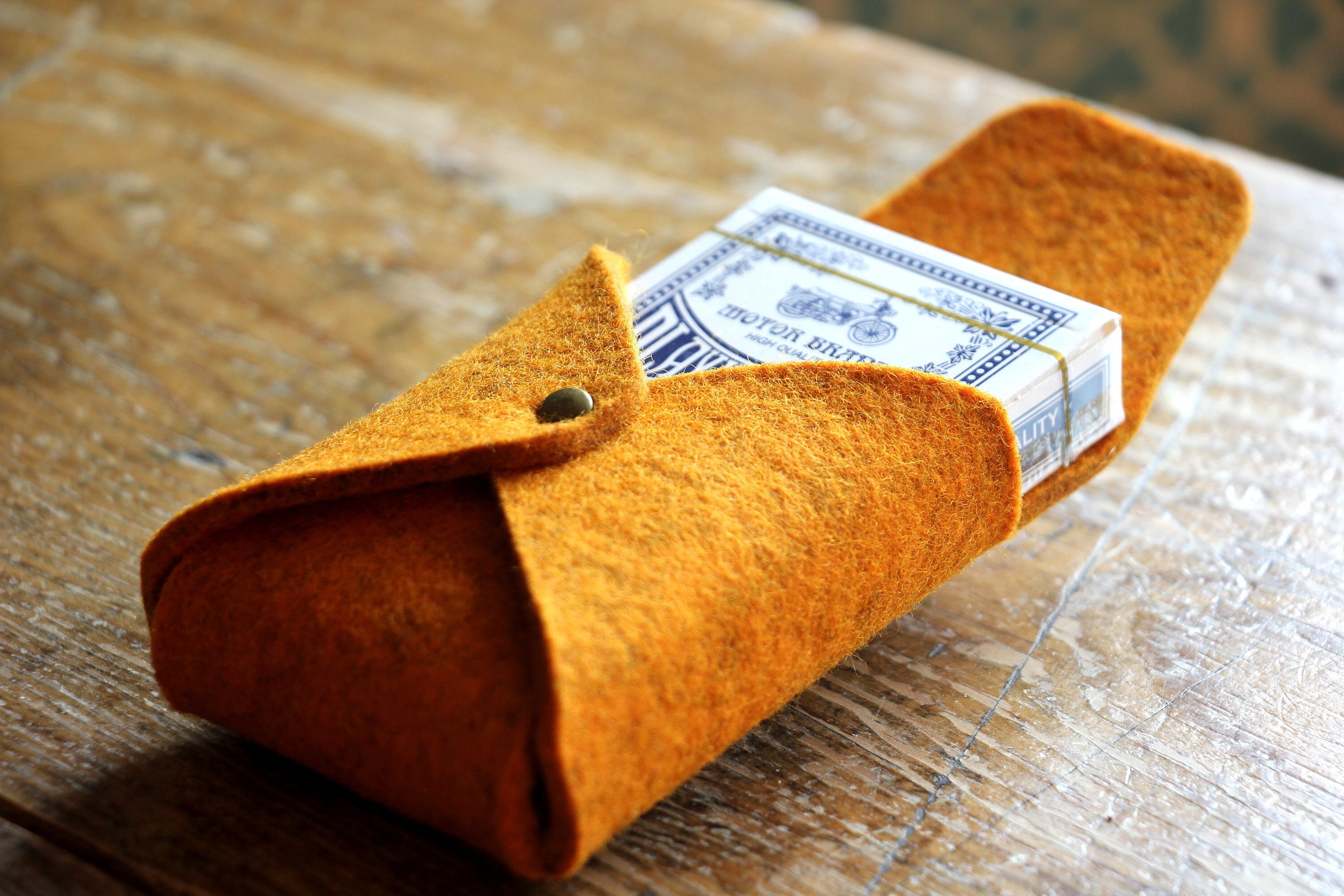 Personalized Playing Card Case. Custom Deck of Cards Wool Felt Box