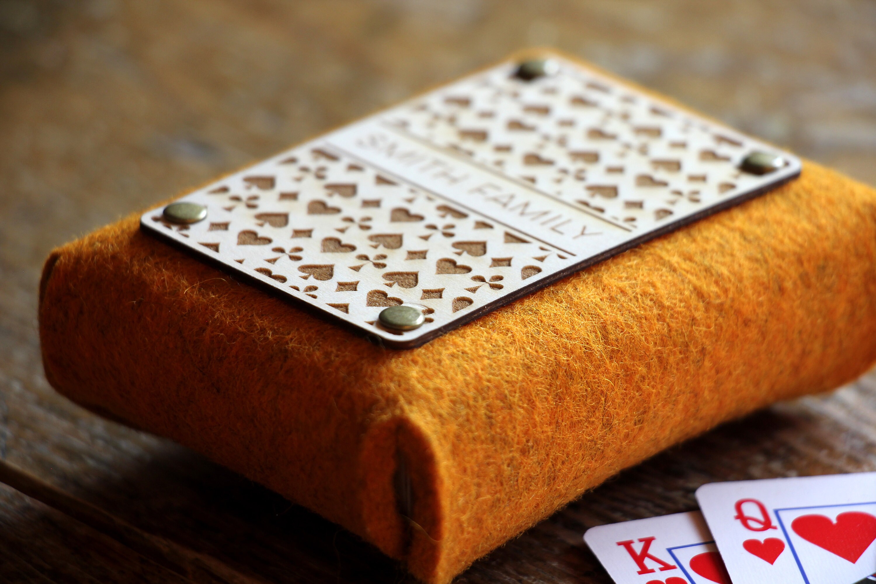 Personalized Playing Card Case. Custom Deck of Cards Wool Felt Etsy