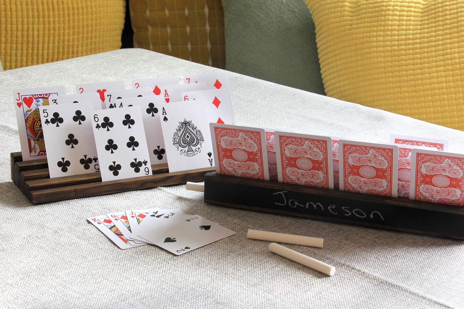 Personalized Playing Card Holder for Canasta, Kids Uno, Samba, Bridge