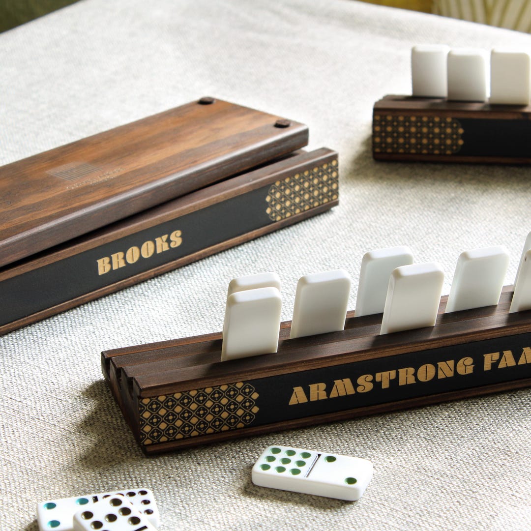Rubber Domino Racks Personalized Domino Holder Racks for Mexican Train & Chickenfoot, Set ...