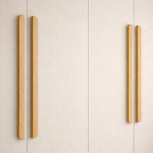 Tirador ovalado de roble para armarios – Tiradores minimalistas escandinavos de madera para cajones (5–150 cm)
