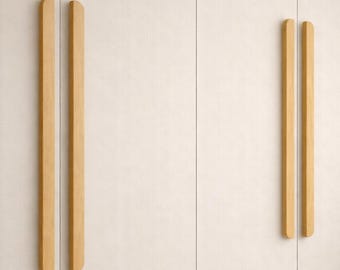 Oval Oak Cabinet Handle – Minimalist Scandinavian Wood Drawer Pulls (5–150cm)