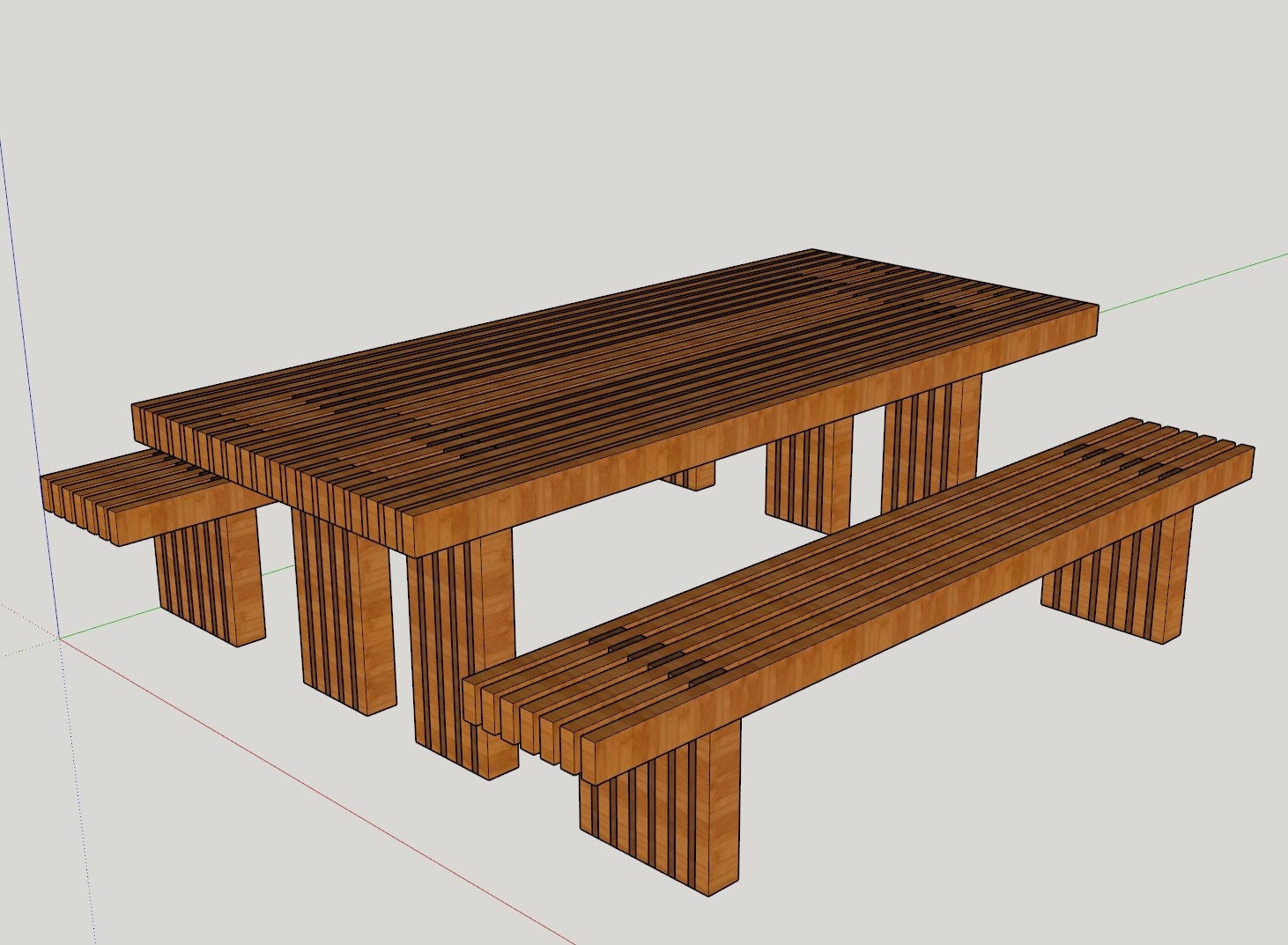 Outdoor Table and Bench cutlist and Sketchup Model Etsy