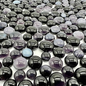 COE90 &quot;Raw Amethyst&quot; Dots for fused glass art projects (Transparent Purple, White and Clear Streaky)!!! 1 oz. Pack