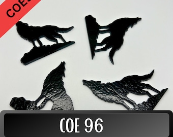 COE 96 Waterjet Cut 78mm Howling Wolf on 3mm Black fusible art glass. COE96 COE96 COE96