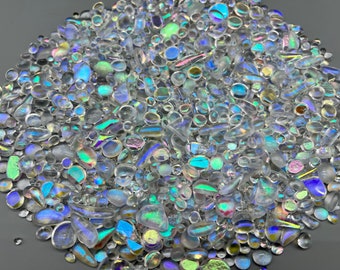 COE90 Mini Dichro Bits (Dichroic dots) for fused glass art projects! Sold in 1 ounce packages!