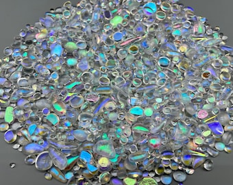 COE90 Mini Dichro Bits (Dichroic dots) for fused glass art projects! Sold in 1 ounce packages!