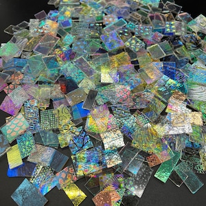 COE90 Mixed Dichroic squares and rectangle Jewlers sampler pack! 1 ounce pack!
