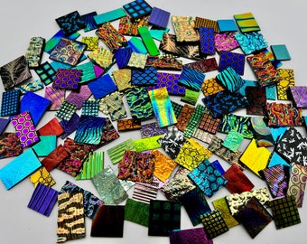 COE90 Precut Black Backed Dichro Jewelry Sampler Pack for glass fusing! 1 ounce pack!